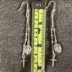 Sterling Silver Rosary Earrings
